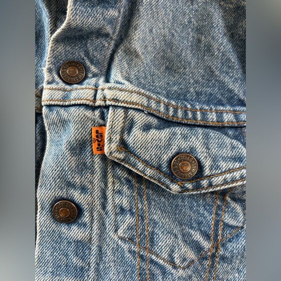 Vintage Levi’s Orange Tab Denim Trucker Jacket USA Kids Size 5 - Picture 3 of 10